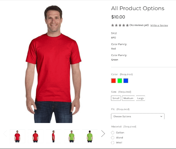  Animated example of Variant Grouped Images in Gallery for BigCommerce Add-On